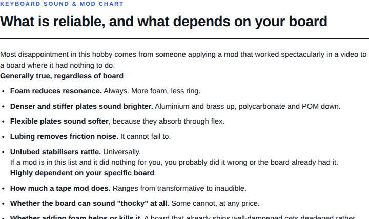 Page 3 of Keyboard Sound & Mod Chart — What is reliable, and what depends on your board